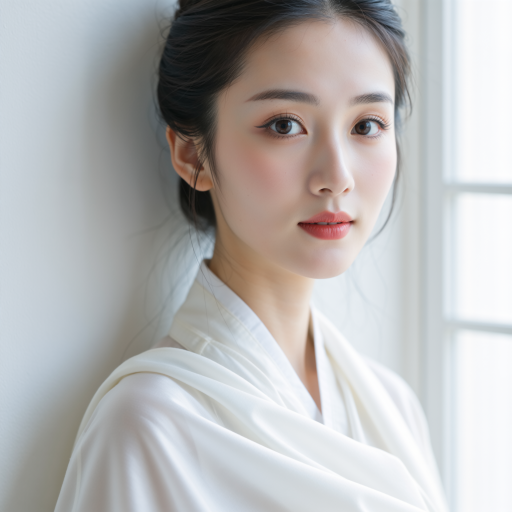 三十二岁左右女性内容总监头像，穿浅色职业装，长发披肩，背景简约，亲和友善的专业形象